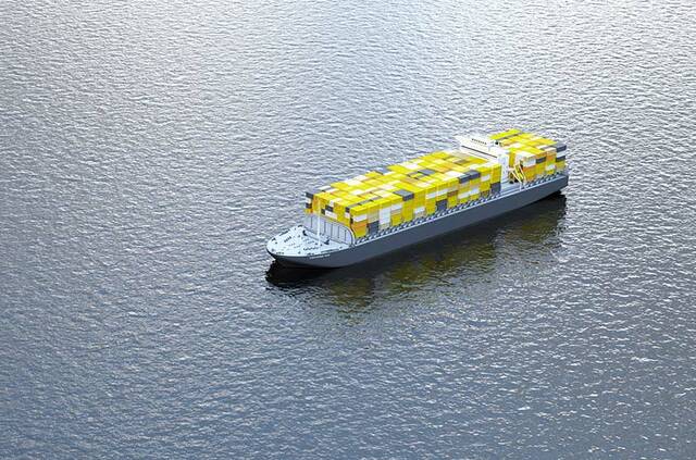 Containerschiff auf dem Meer